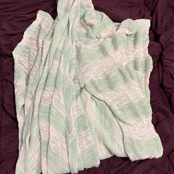 Goldfinch boutique Striped Open-Front  waterfall rayon Cardigan Sweater - Picture 6 of 6